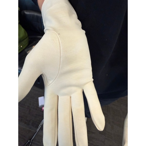 Vintage Christian Dior Sea Island Cotton Gloves Ivory Size 7 Circa 1960s French - Picture 7 of 13